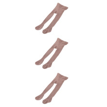 3Pairs Coffee Kids Cotton Leggings Stretchy Comfortable Pantyhose