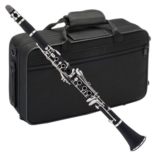 Professional Bb Clarinet B Flat 17 Keys Nickel Plated Clear Tone for Beginners and Students 1