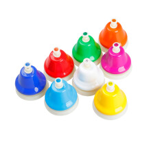 Colorful 8 Note Hand Bell Set for Kids with Metal Percussion Bells for Early Music Education