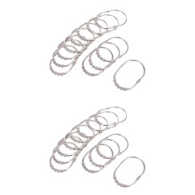 24Pcs Silver Gliding Curtain Rings Heavy Duty Rustproof Shower Hooks