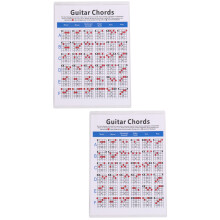2Pcs Multi Guitar Chord Practice Chart Portable Guitar Finger Guide