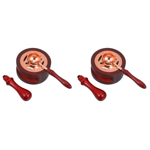 2Ensembles Chauffe-Cire Bois Cuivre Pour Décor 2