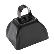 Metal Cowbell with Handle, Loud Durable Iron Noise Maker for Sports, Events and Celebrations, Black