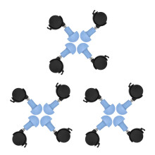 12Pcs Easy Assembly Cat Cage Wheels Sky-Blue Abs+iron Durable Casters