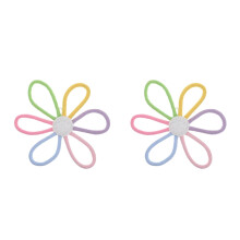 2Pcs Handmade Cotton Rope Daisy Wall Decor Multi Color Boho Floral Art