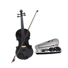 Full Size 4/4 Black Beginner Violin with Professional Fingerboard for Adult Practice and Performance