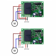 2X 433MHz Fjärrkontrollbrytare Trådlöst Relä 2CH-Modul RF-Sändare  5V 12V 24V 30V för Lampa för Garageportslampa