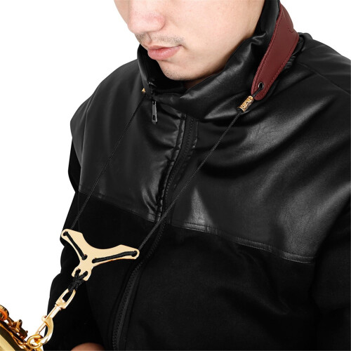 Alto Saxophone Neck Strap Adjustable Cotton Leather with Comfortable Support for Adults 1