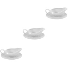 3Pièces Saucières Céramiques Blanches Pour Crème, Lait Sauce