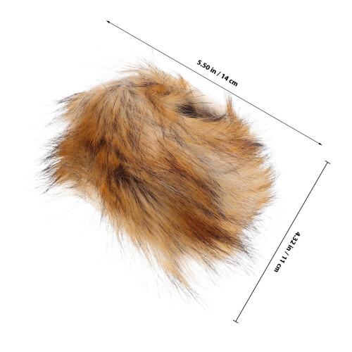 2St Fluffy Polsbanden Warm Lichtbruin Winteraccessoire 1