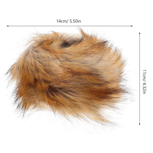 2St Fluffy Polsbanden Warm Lichtbruin Winteraccessoire 2