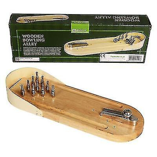Wooden Table Board Metal Texture Mini Bowling Table Game 1