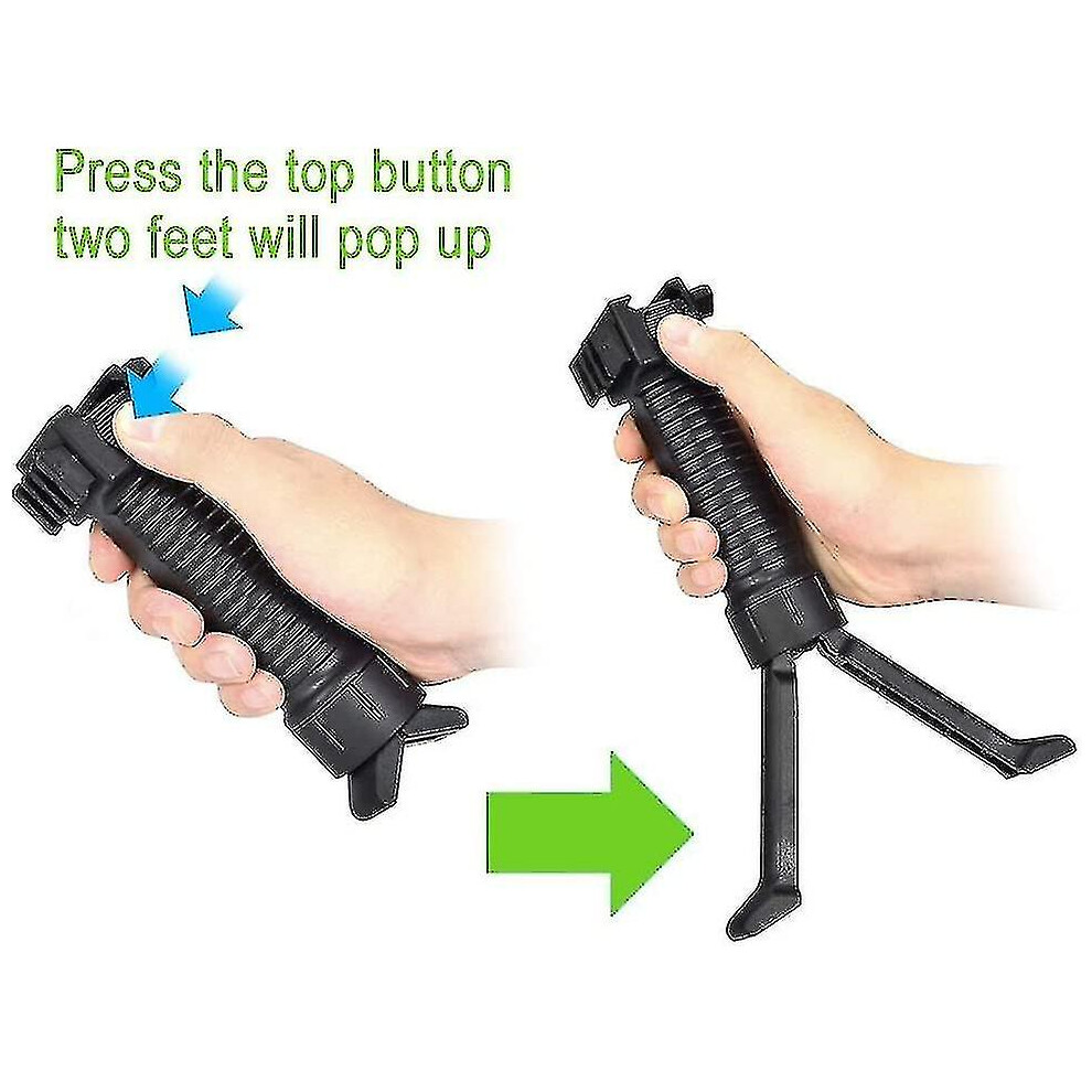 Air Rifle Bipod Grip With Quick-Release Button, Adjustable 20Mm Rail, Two-In-One Design Compatible With Stable Shooting On Weaver Picatinny Rails 6901508444829