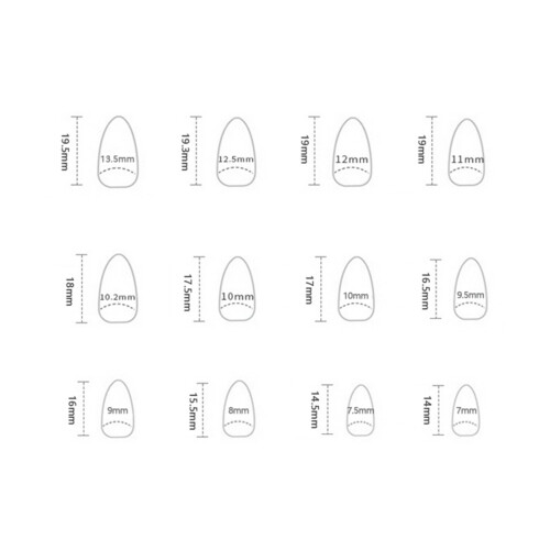 French Almond White Gradient Press On Nails - 30pcs 2