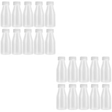 20Pièces Bouteilles PP Blanches Couvercles Réutilisables