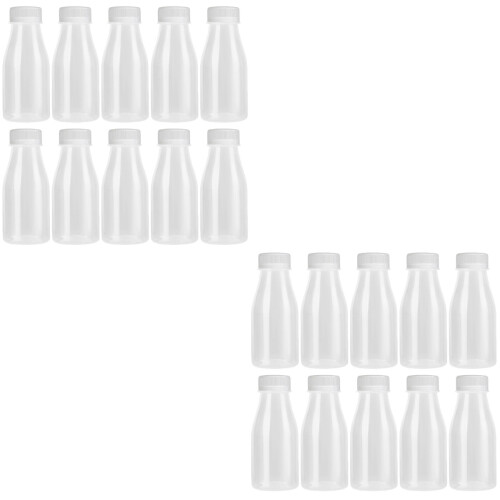 20Pièces Bouteilles PP Blanches Couvercles Réutilisables