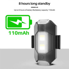 Luz Estrobo Drone, 8 Horas Autonomia, Design Leve, 3 Cores 6 Modos para Visibilidade Noturna e Segurança