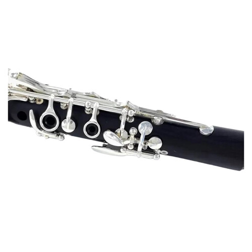 Professional Wooden Bb Clarinet with Silver Plated Keys, Durable Solid Wood, Beginner Friendly 1