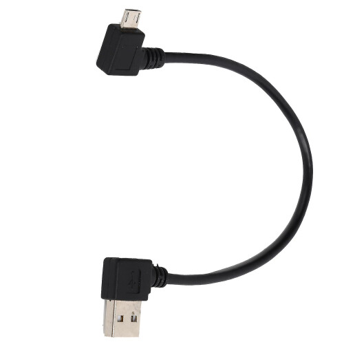 Adaptador Cabeça de USB A para Micro USB com Ângulo Retto 24cm, Compatível com Celulares e GPS, Cabeamento de Dados e Carregamento 2