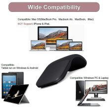Foldable Bluetooth Mouse with Vertical Touch Scroll, Compatible with Laptop Tablet Smartphone, Ultra-Thin Portable Arc Design for Multi-System Use