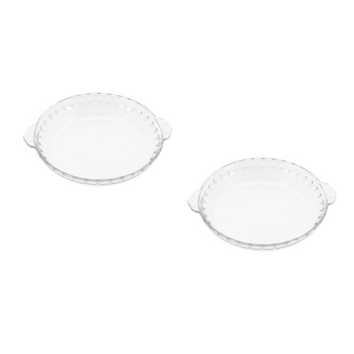 2Pcs Versatile Transparent Glass Snack Fruit Plates Dishwasher Safe