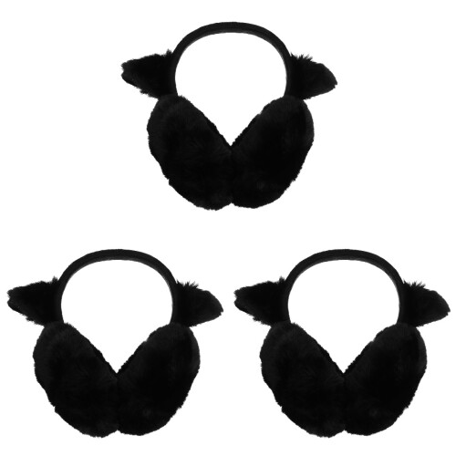 3Pcs Black Winter Mask Earmuffs Warm Breathable Face