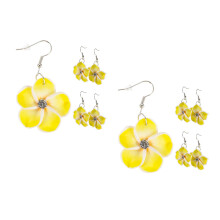 4 Pairs Of Flower Pearl Earrings For Girls Beach Party