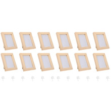 12Pcs Photo Frame Ornaments Beige Picture Holders for Desk