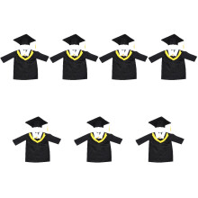 7Ensembles Robe D'académie Polyester Colorée Chapeau