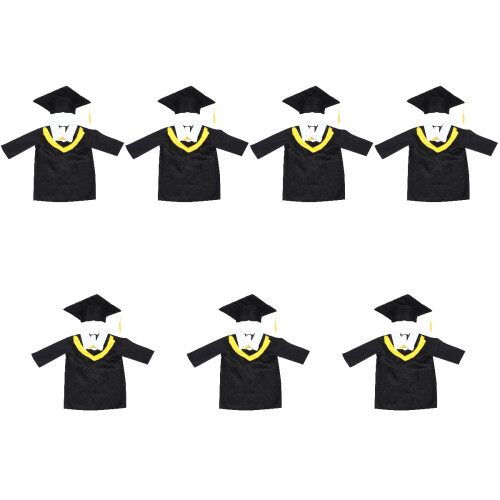 7Ensembles Robe D'académie Polyester Colorée Chapeau