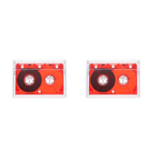 2Pièces Cassette Audio Rouge Plastique Pour Interview 60 Min