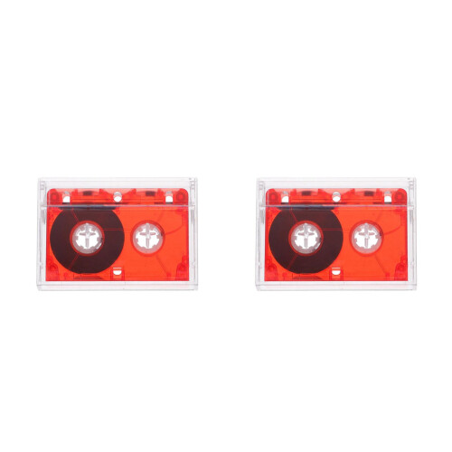 2Pièces Cassette Audio Rouge Plastique Pour Interview 60 Min