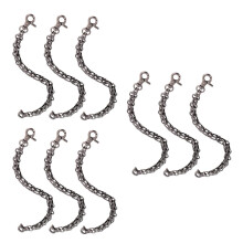 9Pcs Black Metal Bag Chains DIY Purse Straps with Zinc Alloy Buckles