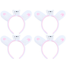 4Pcs White Hair Hoops Decorative Headbands for Party Hair Accessories