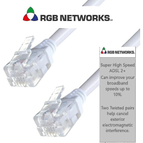 Καλώδιο ADSL RJ11 αρσενικό-αρσενικό συμβατό με ADSL 2+, χρυσωμένες επαφές 1