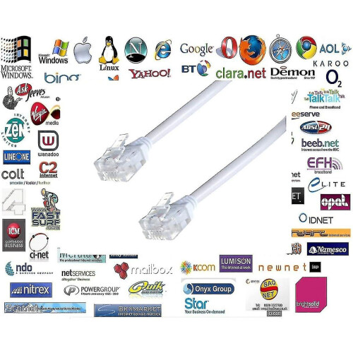Καλώδιο ADSL RJ11 αρσενικό-αρσενικό συμβατό με ADSL 2+, χρυσωμένες επαφές 2