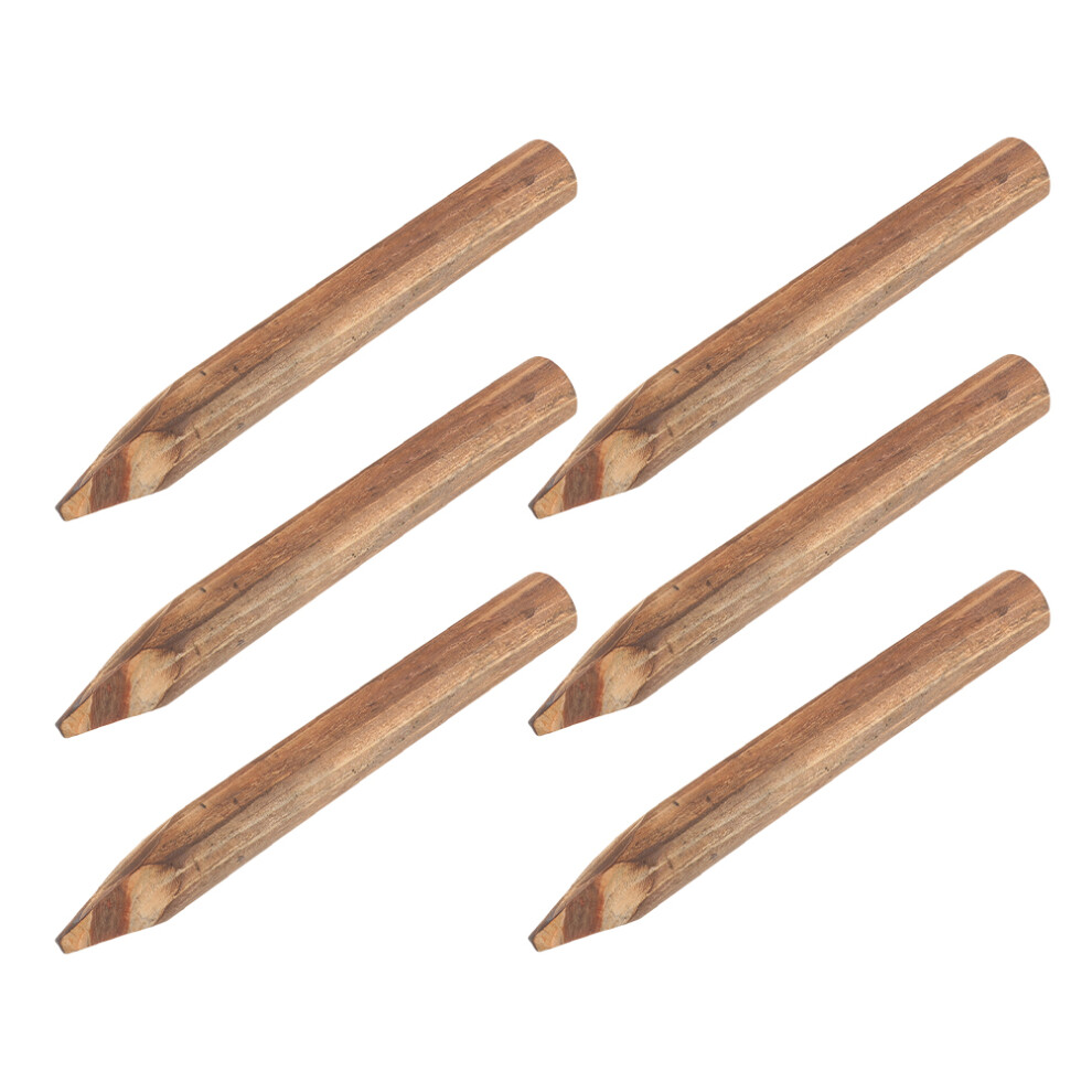 6Pcs Outdoor Wooden Fence Pickets Brown Garden Border Lawn Stakes 3722821895289