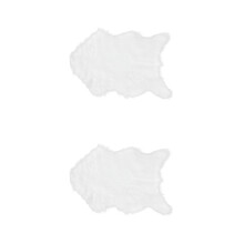 2Pcs White Faux Sheepskin Armchair Covers Soft Seat Pads Cozy Rugs