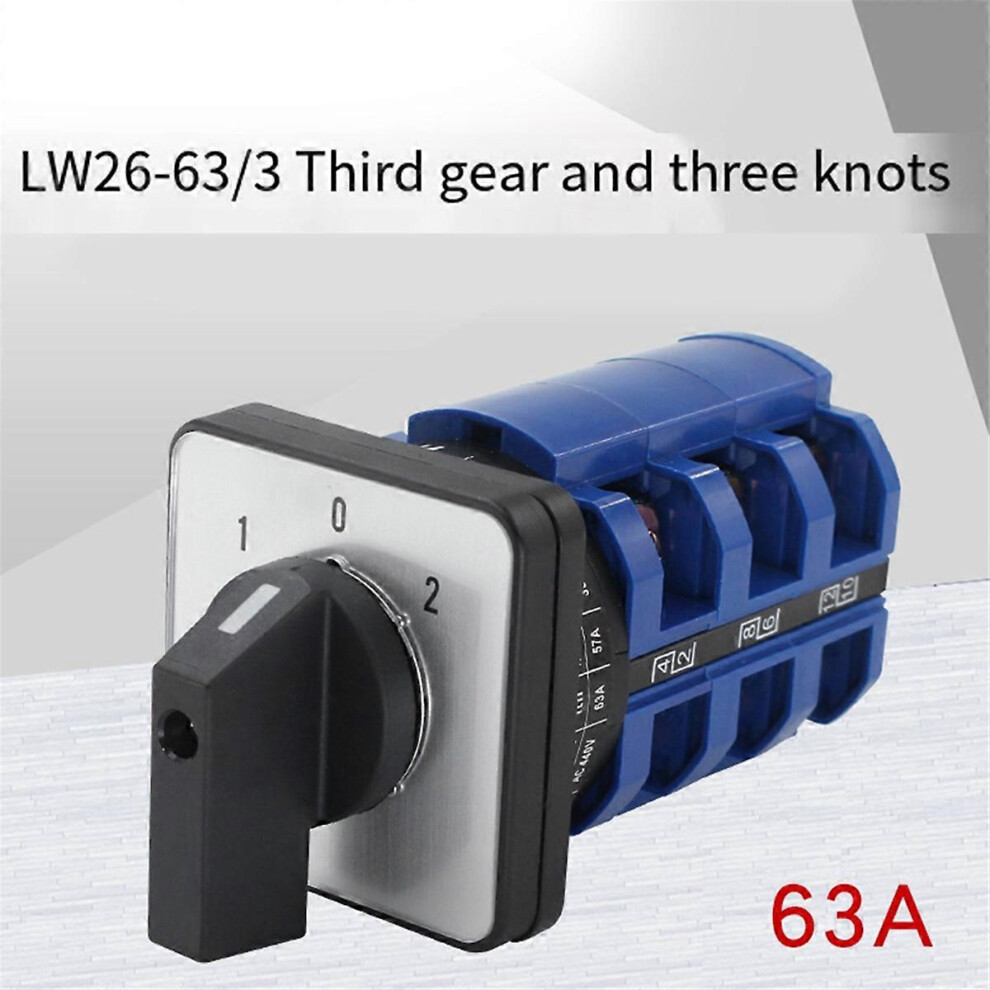 Lw26-63/3 Motor Reversing Cam Switch, 380V 63A 3-Position Rotary Selector For Forward/Off/Reverse Control, Manual Motor Starter 6901508481725