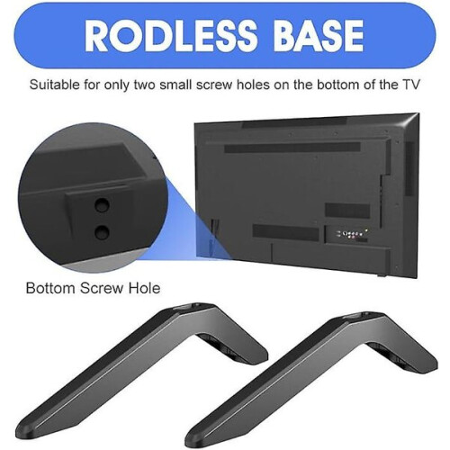 Base de TV de Alumínio para Televisões de 32 a 75 Polegadas, Suporte Resistente com Capacidade de Até 75kg, Estante Universal sem Perfuração 2