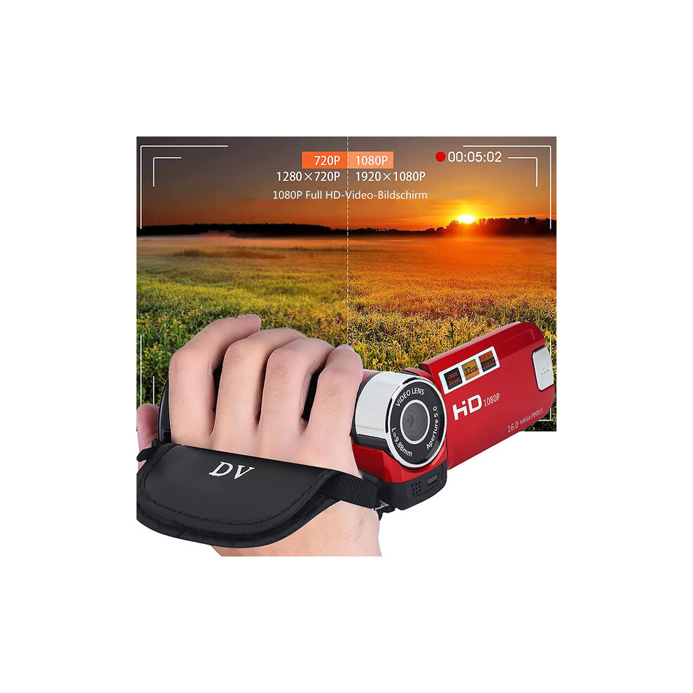 Full Hd Digital Camcorder With 270 Rotatable Screen For Stable Recording, 16X Optical Zoom, Cmos Sensor And Long Battery Life 6901508577046