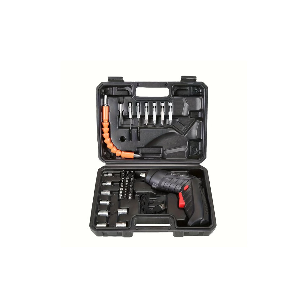 Usb Rechargeable Cordless Screwdriver With 45 Accessories, Lightweight Compact For Home Maintenance, Diy Projects Tool Kit 6901508533981