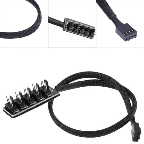 Câble séparateur PWM 4/5 broches pour ventilateurs PC, compatible avec headers mère, 37 cm 2