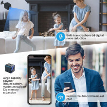 Binnencamera met bewegingsdetectie via tweewegsaudio, 1080p HD-video en infrarood nachtzicht.