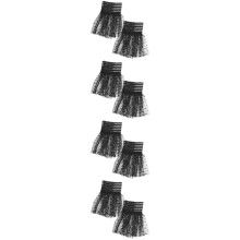4Pairs Black Lace Wrist Cuffs Detachable Dress Accessories for Women
