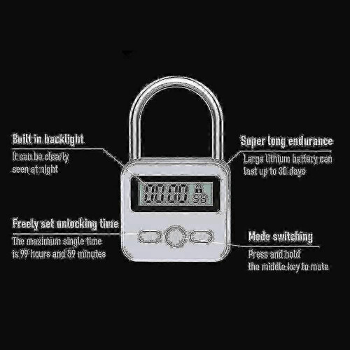 Μεταλλικό Κλείδωμα Χρονομέτρησης 99 Ωρών LCD για Γυμναστήριο, Κουζίνα, Ταξίδια 2