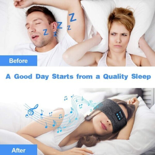 Προσαρμοσμένη Μάσκα Ύπνου Bluetooth 5.0 10Ωρης Μπαταρίας για Ύπνο Πλάι & Γιόγκα 1
