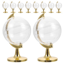 30Pcs Clear Golden Plastic Globe Shape Candy Boxes for Party Favors