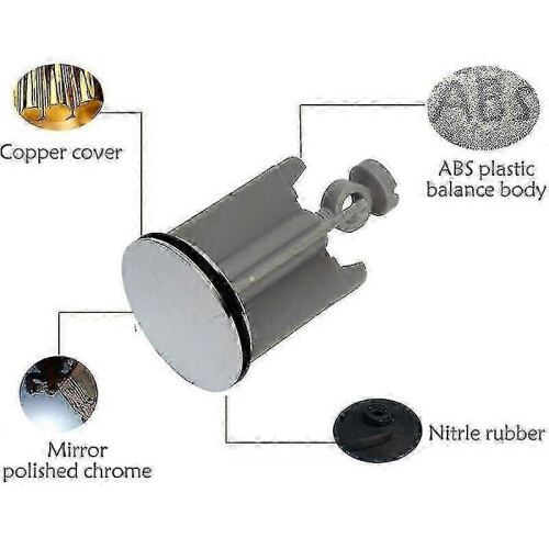 Universal Drain Plug with Adjustable Height 6.5-10cm for Standard Sinks Bidets, 2-Piece Set, Simple Installation 2