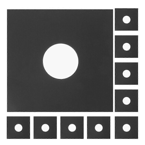 Capas para Discos de Vinil 7 Polegadas, 10 Unidades, Proteção Preta em Papel Kraft e PO 1
